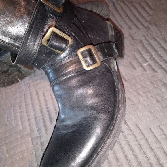 Fiorentini Baker Italy Black Leather Buckle Boots - Picture 3 of 16